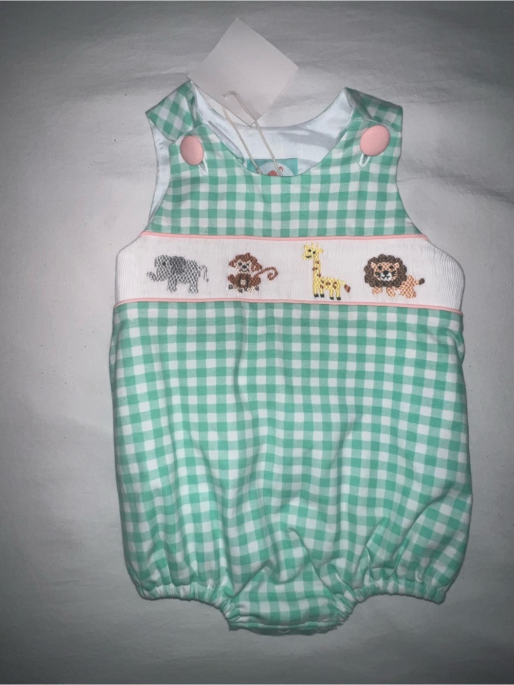 NWT Smocked Flamingo Bubble
